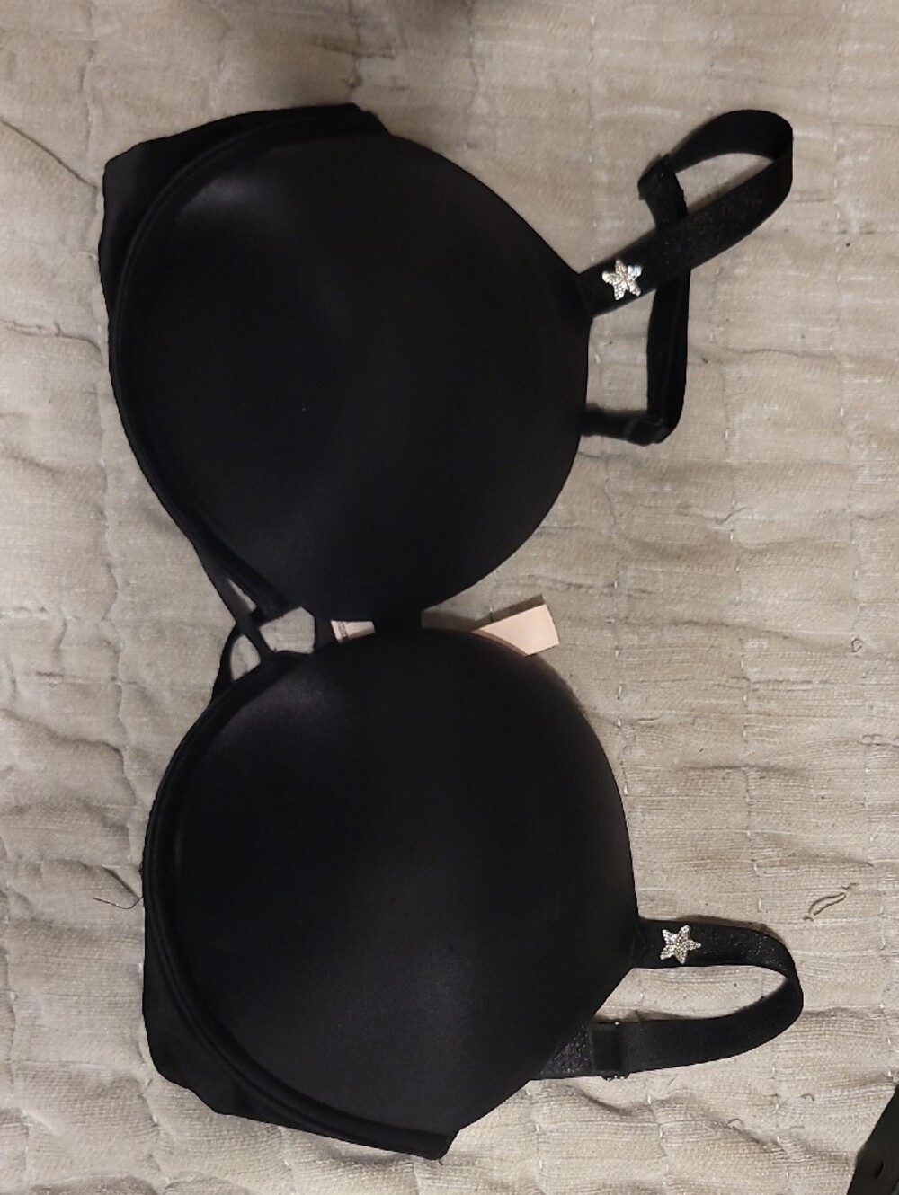 NWOT Victoria's Secret Black Padded Bra with Crystal Star Strap Accents - Picture 5 of 5